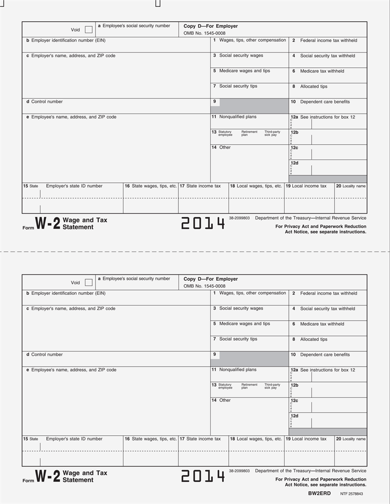 Printable W2 Form For New Employee